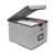 Tcbelosion File Storage Box with Lid, 15.55×12.87×10.43 Inches, Foldable Organizer with Handles & Label Slot, for File Storage, Home, Office, and Closet Organization(Grey)
