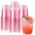 tchrules 100pcs 12oz Pink Plastic Cups with Round Bottom