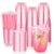 tchrules 100 Set 16oz Pink Round Bottom Plastic Cups with Sip Lids & Straws