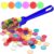 TCOINERY Bingo Chips Set-Magnetic Wand & 100 Counting Chips-6 Colors Transparent Plastic Markers for Family School Learning Game Zoom Bingo and Pokeno Nights