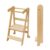 TDKDHoming Foldable Toddler Tower Preassembled Kitchen Stool, Folding Tower for Learning with 3 Adjustable Heights Montessori Toddler Standing Tower Collapsible Step Stool for Kids 1.5-6y Natural
