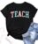 Teacher Shirts Women Funny Teach Printed Graphic Tshirt Short Sleeve T-Shirt Blouse Teacher Gifts Tops Tee