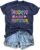 Teacher T-Shirt for Women Progress Over Perfection Graphic Shirt Inspirational School Teaching Tee Top Blue