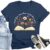 Teach Them Love Them Watch Them Grow T-Shirts Women Floral Teacher Shirts Casual Mama Life Tee Blue