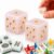 Tealeon 2 Pcs Crystal Dice Pink D6 Dice 17mm for Mahjong Tabletop Games