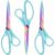 Teal Scissors, 8.5″ Scissors All Purpose, Multipurpose Office Scissors Set of 3 Pack, Coating Blade, Comfort-Grip, Home, & Sewing, Right/Left Handed, Blue