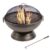 Teamson Home Garden Large Wood Burning Fire Pit, Outdoor Furniture Chimenea, Firepit Heater, Metal Fire Bowl Log Burner with Poker & Lid, Metallic