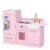 Teamson Kids Little Chef Charlotte 2-Piece Modular Wooden Play Kitchen with Icemaker and Ample Storage, Pink with Gold Hardware
