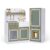 Teamson Kids Versailles Wooden Deluxe Play Kitchen Set Plus Refrigerator with Ice Dispenser and 15 Cookware Accessories, Olive Green