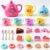 Tea Party Set for Girls Toddler 3-5,Tea Set Toy Princess Pretend Play Girl Toys for Kids Age 3-4-5-6-8 with Teapot, Tea Cups, Play Food Dessert,Toddlers Little Girl Gift Birthday 3 4 5 6 7 8 Year Old