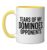 Tears Of My Dominoes Opponents Ceramic Mug, Yellow/White, 11oz