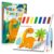 TECJOE Paint with Water Coloring Books for Toddlers, Dinosaur Series Watercolor Set with 3 Brushes, Mess Free Painting Activity for Kids Ages 4 5 6 7 8, Christmas Gifts Arts & Crafts Toy