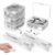 TEHAUX Portable Paper Clam Clip Dispenser 2pcs – Reusable Push Stapler with 200 Refill Clips, No-Hole Binding – Up to 40 Sheet Capacity, Handheld for Document Office School Desk (Transparent)