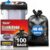Teivio Large Black Trash Bags 40-45 Gallon 100 Count 40+ Gal Garbage Bags