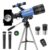 Telescope for Adults & Kids, 70MM Aperture FMC Optics Telescopes for Astronomy Beginners, 300MM Refractor Telescope (15X-150X) with Phone Adapter and Tripod, Travel Gifts for Moon, Jupiter and Star