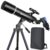 Telescopes for Adults Astronomy, 80mm Aperture 600mm Refractor Telescope for Kids & Beginners, Compact and Portable Travel Telescopio with Backpack