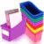 Teling 12 Pcs Book Bins Bulk for Classroom Storage Plastic Magazine Holder with Label Interlocking File Folder Organizer Binder Container Box for School Office Desktop Bookshelf Home (Rainbow)