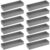 Teling 12 Pcs Grey Large Rectangular Desk Organizer Set Half Accessory Tray Plastic Tabletop Organizer for Office Home or Study Dimensions: 9.45 x 2.95 x 1.38 Inches