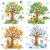 Teling 239 Pcs Season Tree Classroom Bulletin Board Decor Spring Summer Autumn Winter Cutouts Border Set Four Seasons Bulletin Board Decorations with 200 Dots for Elementary School Home Chalkboard