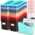 Teling 24 Pcs Plastic Book Bins Bulk for Classroom Interlocking Magazine Holder Organizer Folder Binder Storage Container Box with Name Labels for School Office Home Supply (Retro Earth Tone)