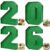 Tellingyou 2026 Charcuterie Number Fillable Plastic Boxes 13.7″ Graduation Large Fillable Tray Numbers for Chocolate Candy Snack Grad Party Supplies(Green)