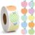Tenare 1000 Pcs Checkered Apple Stickers Roll Pastel Decals for Classroom