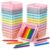 Tenceur 24 Pcs Small Plastic Storage Baskets, Pastel Organizer Bins, Stackable Mini Square Storage Containers for Drawer, Desk Organization, Office Supplies and Shelves(5.1 x 5.1 x 2.2 Inches)