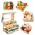 Tender Leaf Toys Ultimate Market Stall & Grocery Food Bundle – Wooden Supermarket Play Set with General Store Stand & 4 Pretend Food Baskets: Bread, Veggie, Fruit & Charcuterie, Montessori Toy, Age 3+
