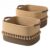 TeoKJ Set of 2 Baskets for Organizing, Decorative Rope Baskets for Storage, Storage for Pets, books, Pillows, Toys & Cloths, Black & Jute