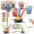 TERRAMUS 3 in 1 Bean Bag Ring Toss Game for Kids, Rechargeable Musical Jumping Games w/LED Light & Remote, Electric Spinning Base, Sandbags, Rings, Carnival Indoor Outdoor Sport Toy for 3+ Boys Girls