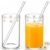Tessco for you 2 Pack Daisy Glass Cups with Straw, Cute Daisy Flower Drinking Tumblers, Clear Glass Coffee Cups for Iced Coffee, Juice, Milk, Tea and Water, Aesthetic Gift for Women