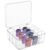 Texvora 12 Cells Tie Organizer Box, Clear Tie Storage Drawer Organizer with Lid, Tie Display Container, Drawer Closet Storage Bin, Detachable Dividers, Storage Box for Ties, Socks, Bras, Underwear