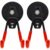 Texvora 2 Pcs Metal Gripping Square Hooks, Neodymium Iron Boron Utility Hook for Tools, Strong Suction Hooks for Industrial Garages and Workshops, Black Red, 5.1 x 2.6 x 2.6 in / 13 x 6.6 x 6.5 cm