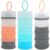 Texvora 3 PCS Travel Powder Container, 4 Layer Stackable Snack Containers, Protein Container To Go with Hanging Ring, Romantic Pink, Dreamy Green, Gray, White, Large Capacity for Travel and Gym