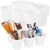 Texvora 6-Pack Plastic Storage Organizer, 6 Compartment Lightweight Drink Cup Holder, 11.9 in Portable Office Supplies Caddy for Workplace, Home Desk Organizer, for Pens, Pencils, White