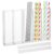 Texvora Clear Acrylic Straw Holder with 5 Slots, Fully Enclosed Straw Organizer for Cabinets and Kitchen Pantry, Self-Adhesive Transparent Straw Dispenser Storage Rack, Fits Multiple Straw Lengths