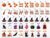 Teyva Daily 160 Pcs Halloween American Mahjong Tile Set 1.2 Inch American Engraved Mahjong Tile Mini Halloween Game Set for Festival Party Family Friends Gift