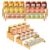 Tfro & Cile Can Organizer for Pantry 3-Tier Bamboo Spice Rack 6 PCS Soda Storage Holder for Cabinet Shelf Countertop