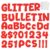 Thboxes 251 Pcs Bulletin Board Letters, Glitter Letters for Bulletin Board with 300 Pcs Adhesive Dot, Number Alphabet Punctuation Symbol Poster Letter for Classroom Displays DIY Decor, 4” (Red)
