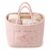 The Roomiest Boho Floral Everything Basket, Collapsible Laundry Hamper (Pink)