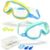 The Tibatoes 2 Pack Clip-On Swim Goggles, No Leakage Anti-Fog Anti-UV, Wide View Pool Water Kids Swimming Goggles for 3-15，Set B：Nose Cover