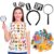Thiccywoov I Spy Costume Set Includes 1 I Spy Headband, 1 Magnifying Glass and 50 Pcs Self Adhesive Felt Book Character Costume Accessory for First Day of School Reading Party Supplies