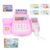 Thonlai Cash Register Toy, Colorful Mini Cash Register for Kids Simulation Role Playing Experience, Plastic, 1 Set (Pink)