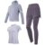 Three Piece Workout Sets for Women, 3 Piece Yoga Sets with Short Sleeve Top, Lavender Shorts and Leggings, Seamless Polyester Spandex, XXL Size, Ideal for All Exercise Routines and Daily Wear
