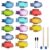 Thryvomniq Fishing Game Set 32 Reusable Dry Erase Fish Cards with 2 Blue Tip Wooden Fishing Rods and 2 Markers Laminated Cardstock Matching Activity for Classroom Home and Party Use