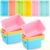 Thyle 12 Pieces Plastic Cubby Bins with Labels 11.6 x 7.7 x 5 Inch Classroom Book Bins Stacking Storage Container Organizer Storage Cubbies for Classroom Office (Handle,Light Color)