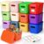 Thyle 24 Pack Richly Colorful Plastic Storage Bins with Lids 7 Quart Toy Storage Box Stackable Nestable Organizer Boxes with Handle and Labels for Classroom Shelf Bedroom Desktop Toys School Supplies