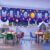 Tiamon 7 Pcs Space Classroom Curtains Back to School Welcome Window Valance Curtains, Planet Rocket Classroom Decorations for Kindergarten Daycare Preschool Playroom, 36 x 24 Inch Polyester Panels