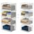 Tiaoheka 4-Tier Stackable Closet Organizers and Storage Shelves, Foldable Closet Shelf Organizer, Stackable Storage Bins Drawers for Closet Organizer System, White(Patent Pending)