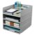 Tiawudi Desk Organizer, Office Organization and Storage, Plastic Letter Tray, Stackable File Organizer for Classroom, Home, Documents, Notes, Folders, Books and Pens, 4 Tier